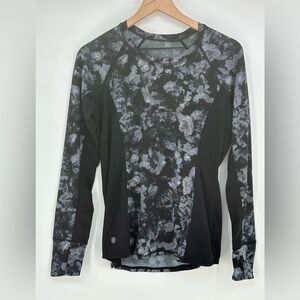 Athleta Runaway Wicking‎ Run Top In Black & Gray- Women's Size Medium